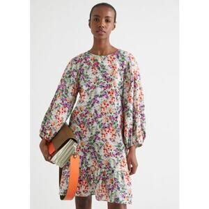 & Other Stories Women's Stockholm Atelier Floral Print Smock Mini Dress Size 10